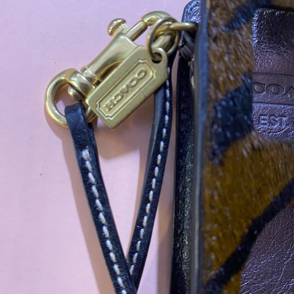 Coach Zebra Hair Calf Mini Apple iPod Leather Case Wristlet Collectible $98 - Picture 7 of 9